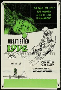 6z0252 UNSATISFIED LOVE 23x35 special poster 1973 Vietnam war left little for Howard, ultra rare!