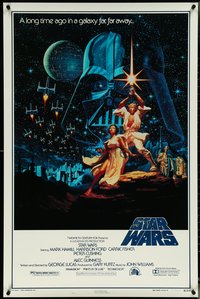 6z0529 STAR WARS style B Kilian fan club 1sh R1992 George Lucas, art by Greg & Tim Hildebrandt!