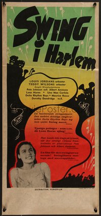 6z0575 SWING IN HARLEM Swedish stolpe 1946 Lena Horne & top African American jazz performers, rare!