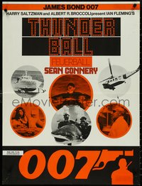 6z0155 THUNDERBALL Swiss R1970s Sean Connery as secret agent James Bond 007, English title!