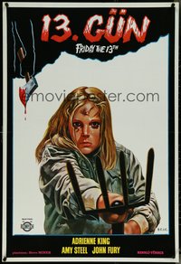 6z0183 FRIDAY THE 13th PART II Turkish 1982 best completely different art of Amy Steel by Omer Muz!