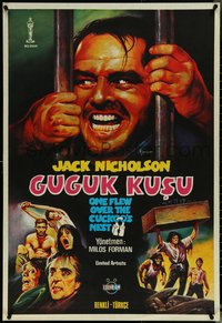 6z0189 ONE FLEW OVER THE CUCKOO'S NEST Turkish 1981 Jack Nicholson, wild misleading artwork!