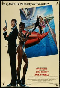 6z0556 VIEW TO A KILL int'l 1sh 1985 art of Moore as James Bond, Roberts & Jones by Daniel Goozee!