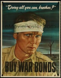 6z0887 DOING ALL YOU CAN BROTHER 22x28 WWII war poster 1943 Sloan art of wounded soldier!