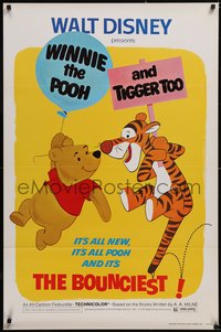 6z0569 WINNIE THE POOH & TIGGER TOO 1sh 1974 Walt Disney, characters created by A.A. Milne!