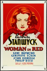 6z0065 WOMAN IN RED S2 poster 2000 wonderful artwork of sexy redhead Barbara Stanwyck!