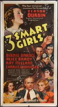 7a0275 3 SMART GIRLS linen 3sh 1936 screen debut of radio's sensational Deanna Durbin, ultra rare!