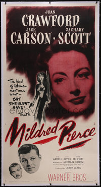 7a0288 MILDRED PIERCE linen 3sh 1945 James M. Cain, Joan Crawford in love triangle with her daughter!