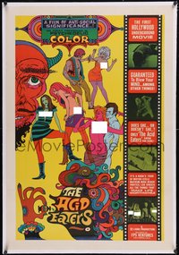 7a0505 ACID EATERS linen 1sh 1967 nude beach parties, LSD orgies, the Devil & more, psychedelic art!