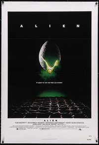 7a0509 ALIEN linen NSS style 1sh 1979 Ridley Scott outer space sci-fi monster classic, cool egg image!