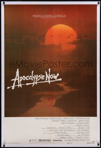 7a0520 APOCALYPSE NOW linen advance 1sh 1979 Francis Ford Coppola, Peak art of helicopters over river!