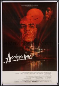 7a0521 APOCALYPSE NOW linen 1sh 1979 Francis Ford Coppola, classic Bob Peak art of Brando and Sheen!