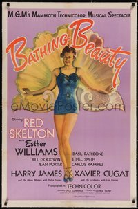 7a0532 BATHING BEAUTY linen style C 1sh 1944 full-length art of sexy Esther Williams in swimsuit!