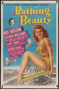 7a0533 BATHING BEAUTY linen style D 1sh 1944 sexy smiling Esther Williams in swimsuit, Red Skelton!