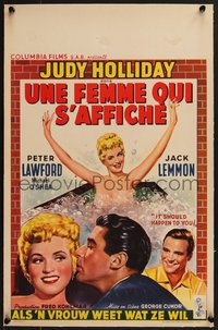 7a0364 IT SHOULD HAPPEN TO YOU linen Belgian 1954 Judy Holliday, Jack Lemmon's first, ultra rare!