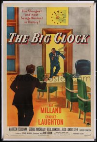 7a0539 BIG CLOCK linen 1sh 1948 Ray Milland in the strangest and most savage manhunt in history!