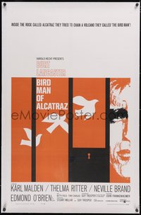 7a0542 BIRDMAN OF ALCATRAZ linen 1sh 1962 Burt Lancaster in John Frankenheimer's prison classic!
