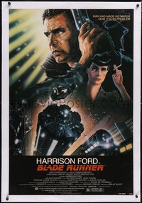 7a0547 BLADE RUNNER linen NSS style 1sh 1982 Ridley Scott sci-fi classic, Alvin art of Harrison Ford!