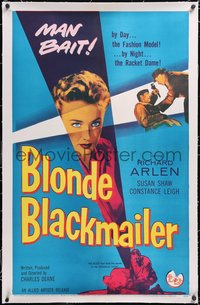 7a0549 BLONDE BLACKMAILER linen 1sh 1958 bad girl Susan Shaw's body was the secret to the shakedown!