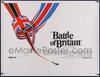7a0461 BATTLE OF BRITAIN linen British quad 1969 all-star cast in historical WWII battle, rare!