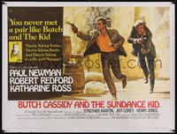 7a0462 BUTCH CASSIDY & THE SUNDANCE KID linen British quad 1969 Beauvais art of Newman & Redford!