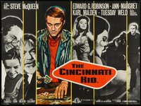 7a0147 CINCINNATI KID British quad 1965 best montage image of Steve McQueen, Robinson & Ann-Margret!