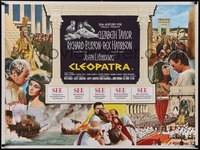 7a0148 CLEOPATRA British quad 1964 Liz Taylor, Richard Burton, Harrison, different montage!