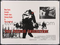 7a0466 FRENCH CONNECTION linen pre-awards British quad 1972 Gene Hackman, Friedkin, ultra rare!