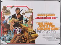 7a0150 MAN WITH THE GOLDEN GUN British quad 1974 Robert McGinnis art of Roger Moore as James Bond!