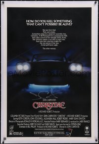 7a0566 CHRISTINE signed linen 1sh 1983 by director John Carpenter, Stephen King's car from Hell!