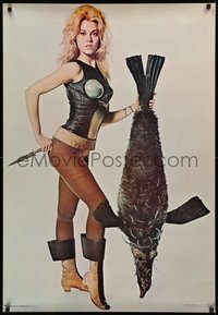 7a0143 BARBARELLA 29x43 commercial poster 1968 Fonda & pengfish, recalled for legal problems!