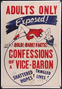7a0575 CONFESSIONS OF A VICE BARON linen 1sh R1940s shattered hopes, tangled lives, ultra rare!