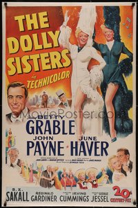 7a0588 DOLLY SISTERS linen 1sh 1945 sexy entertainers Betty Grable & June Haver in wild outfits!