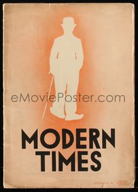 7a0108 MODERN TIMES English pressbook 1936 many wonderful images of Charlie Chaplin, rare!