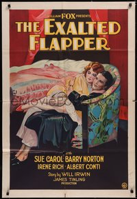 7a0036 EXALTED FLAPPER 1sh 1929 great colorful art of sexy Sue Carrol with a prince, ultra rare!