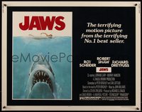 7a0194 JAWS 1/2sh 1975 great art of Steven Spielberg's classic shark attacking sexy swimmer!