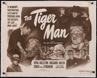 7a0488 LADY & THE MONSTER linen 1/2sh R1949 deranged madman, Siodmak's Donovan's Brain, Tiger Man!