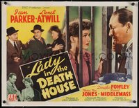 7a0489 LADY IN THE DEATH HOUSE linen 1/2sh 1944 Jean Parker behind bars, Lionel Atwill, ultra rare!