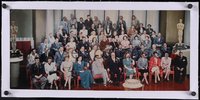 7a0420 MGM 1943 STUDIO PORTRAIT linen 10x23 special poster 1970s Louis B. Mayer & stars, ultra rare!