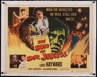 7a0495 SON OF DR. JEKYLL linen 1/2sh 1951 Louis Hayward, Jody Lawrance married a monster, rare!