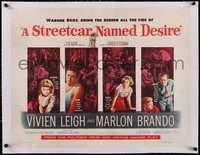7a0497 STREETCAR NAMED DESIRE linen 1/2sh 1951 Marlon Brando, Vivien Leigh, Kazan, Tennessee Williams
