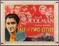 7a0498 TALE OF TWO CITIES linen 1/2sh R1962 Ronald Colman, Elizabeth Allan, Charles Dickens story!