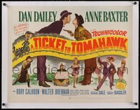 7a0499 TICKET TO TOMAHAWK linen 1/2sh 1950 Dailey & Baxter w/ sexy unbilled Marilyn Monroe & showgirls!