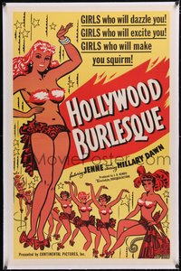7a0645 HOLLYWOOD BURLESQUE linen 1sh 1949 girls who will dazzle, excite and make you squirm, rare!