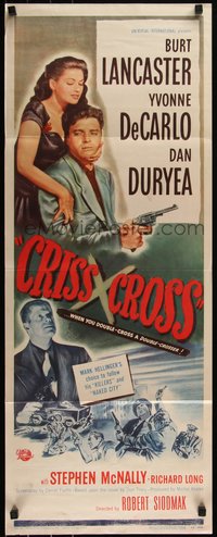 7a0212 CRISS CROSS insert 1948 Burt Lancaster & sexy Yvonne De Carlo, Robert Siodmak film noir!