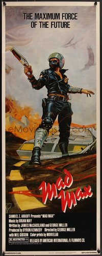 7a0214 MAD MAX insert 1980 George Miller post-apocalyptic classic, Bill Garland art of Mel Gibson!