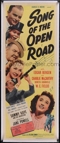 7a0456 SONG OF THE OPEN ROAD linen insert 1944 Bergen & McCarthy, W.C. Fields, Jane Powell, rare!