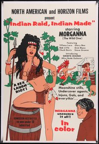 7a0662 INDIAN RAID INDIAN MADE linen 1sh 1969 art of sexy Native American Morganna as The Wild One!