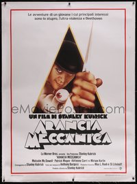 7a0248 CLOCKWORK ORANGE linen Italian 1p R1980s Kubrick classic, Castle art of Malcolm McDowell!