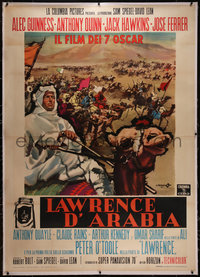 7a0253 LAWRENCE OF ARABIA linen style A Italian 2p 1963 David Lean classic, different Cesselon art!